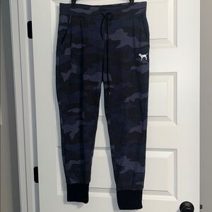 VS Pink Blue Camo gray multi Jogger Sweatpants drawstring lounge active Large